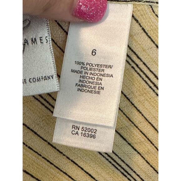 Liz Claiborne yellow striped sleeveless semi sheer blouse size 6 - Picture 4 of 10